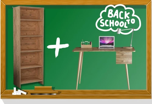 דגם אופיר אטלנטי - מירה  הסט המושלם שולחן כתיבה ועבודה + כוננית ספריה רחבה Tudo Design