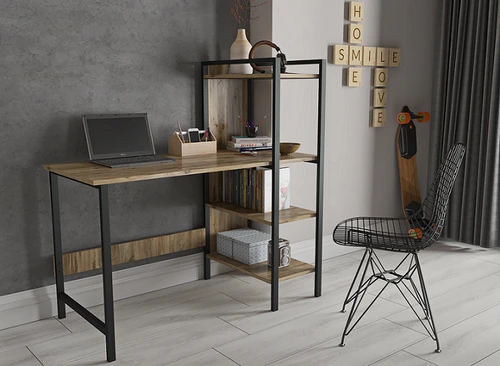 דגם מנטור- לוזאן  הסט המושלם שולחן כתיבה ועבודה + כוננית ספריה רחבה Tudo Design טודו דיזיין