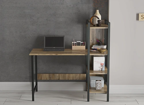 דגם מנטור- לוזאן  הסט המושלם שולחן כתיבה ועבודה + כוננית ספריה רחבה Tudo Design טודו דיזיין