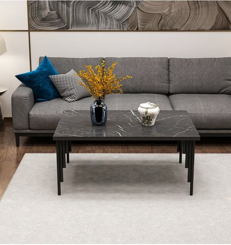 שולחן סלון במראה שיש שחור דגם דריה Tudo Design