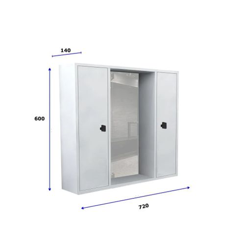 ארונית אמבטיה עם מראה דגם שרתון צבע לבן Tudo Design