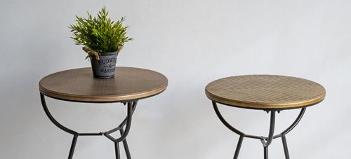 זוג שולחנות קפה בסיס מתכת דגם ברונו מבית Tudo Design