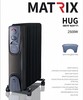 רדיאטור HUG 2,500W לחימום 11 צלעות מבית MATRIX שחור
