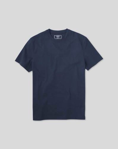 חולצת טי שירט כותנה כחולה - Navy Blue Cotton Jersey Tyrwhitt T Shirt