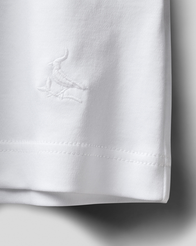 חולצת טי שירט כותנה לבנה - White Blue Cotton Jersey Tyrwhitt T Shirt
