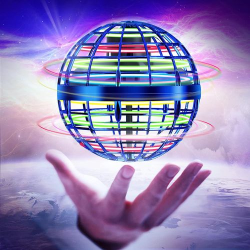 כדור סביבון מעופף עם אורות וטעינת USB - מגוון צבעים