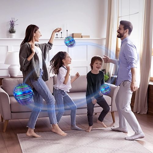 כדור סביבון מעופף עם אורות וטעינת USB - מגוון צבעים