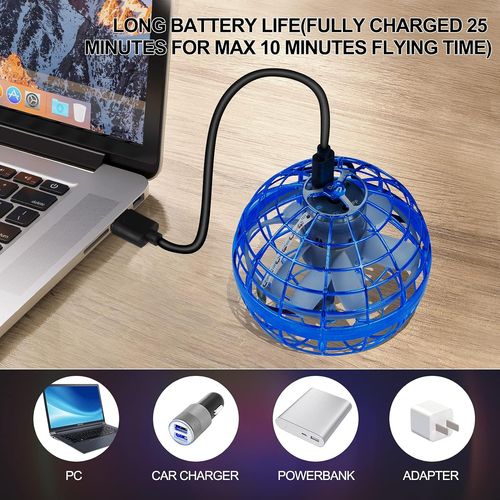 כדור סביבון מעופף עם אורות וטעינת USB - מגוון צבעים