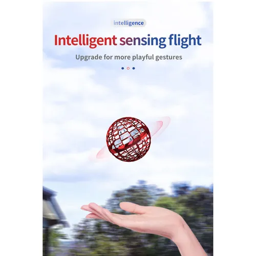 כדור סביבון מעופף עם אורות וטעינת USB - מגוון צבעים