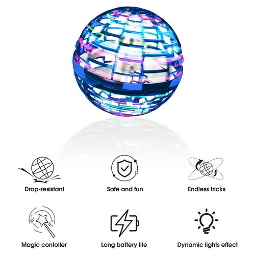 כדור סביבון מעופף עם אורות וטעינת USB - מגוון צבעים