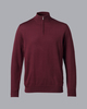 סוודר צמר רוכסן צבע יין Burgundy red pure merino zip neck jumper