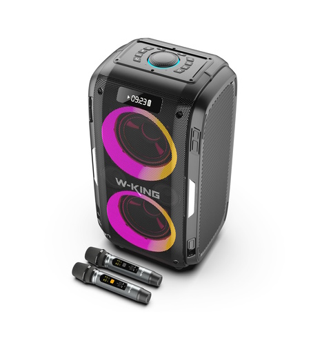 בידורית + 2 מיקרופונים W-KING T9 PRO 120W