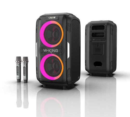 בידורית + 2 מיקרופונים W-KING T9 PRO 120W