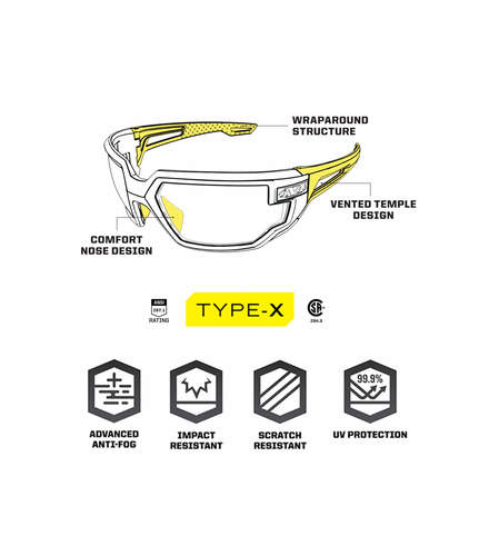 משקפי מגן טקטיים MECHANIX WEAR VISION TYPE-X