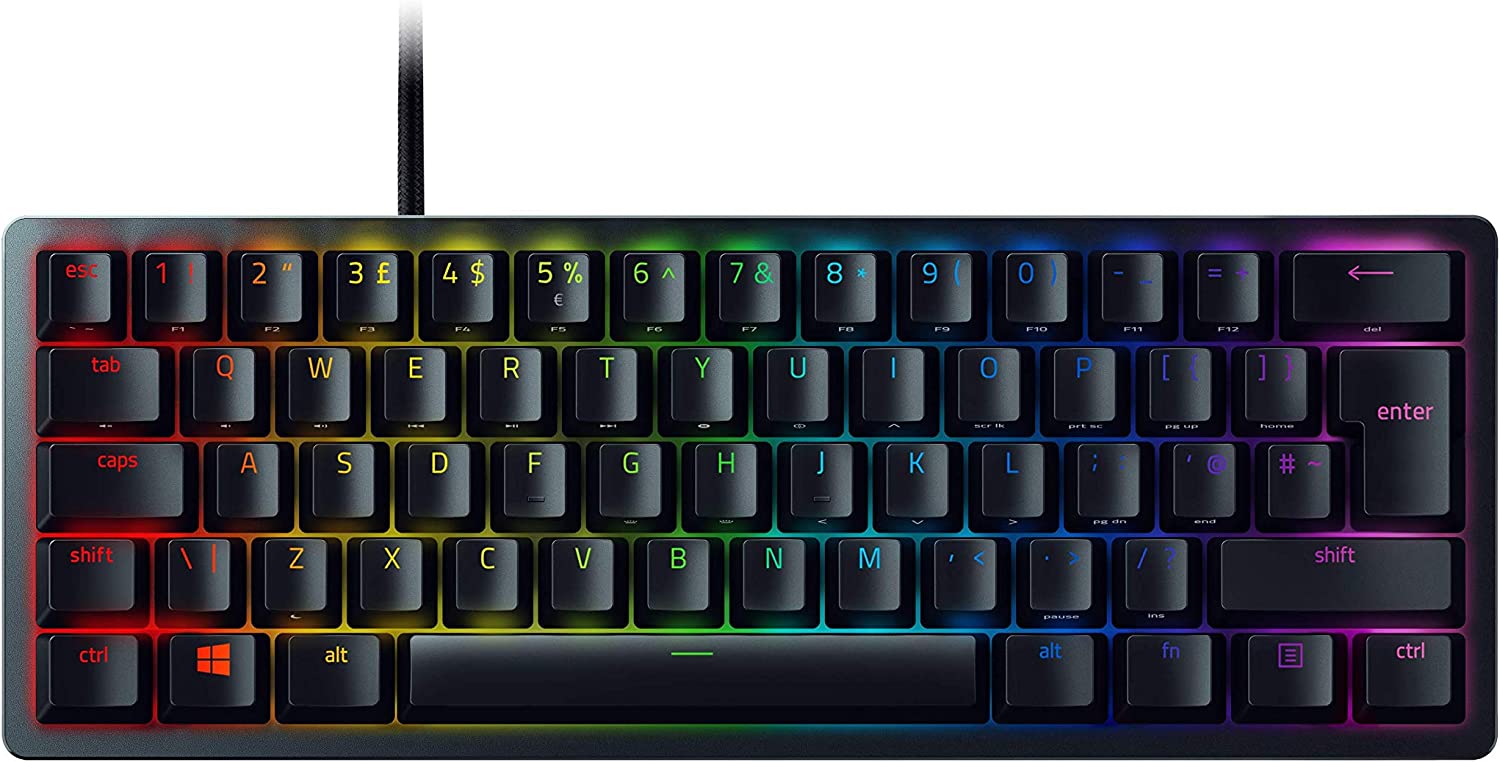 מקלדת גיימינג Razer Huntsman Mini   סוויצים סגולים  