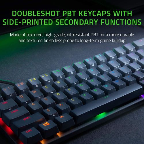מקלדת גיימינג Razer Huntsman Mini   סוויצים סגולים  