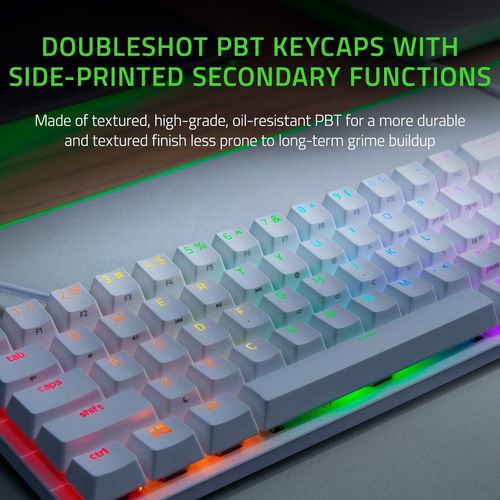 מקלדת גיימינג צבע לבן Razer Huntsman Mini  Red Switch   