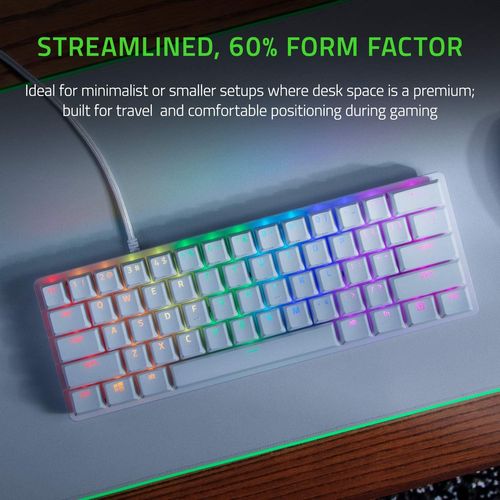 מקלדת גיימינג צבע לבן Razer Huntsman Mini  Red Switch   