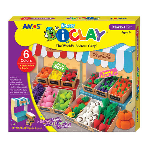 ערכת יצירה ופיסול עם חימר קל I-CLAY - ירקות