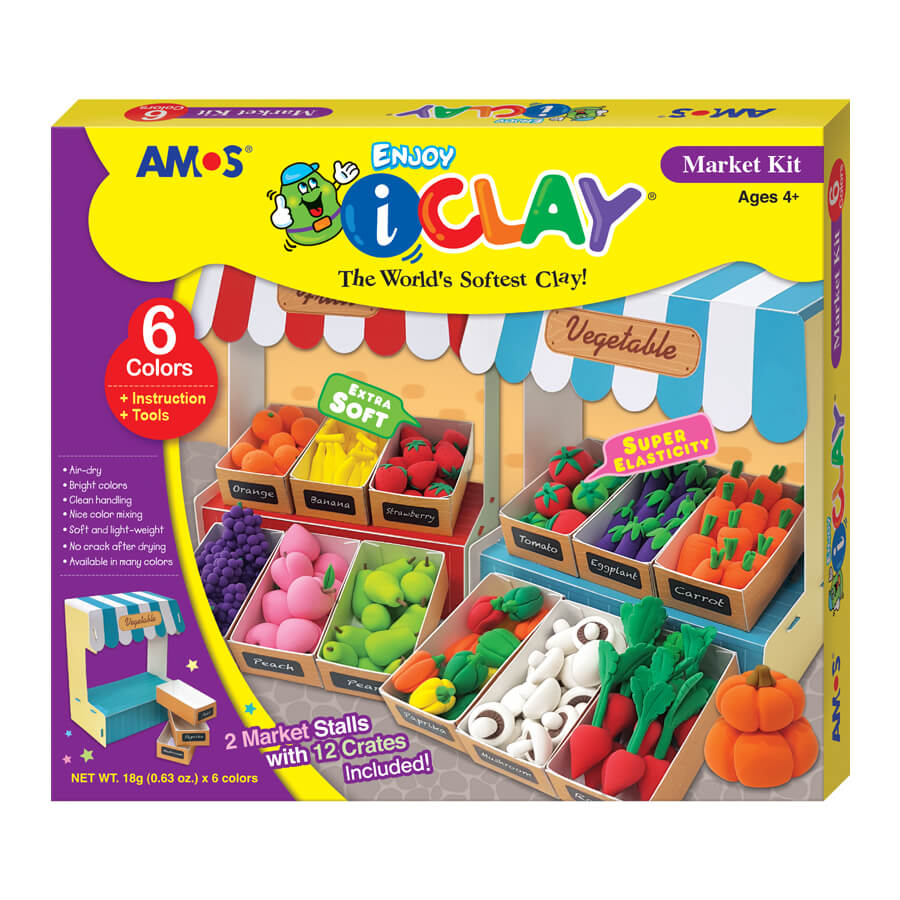 ערכת יצירה ופיסול עם חימר קל I-CLAY - ירקות