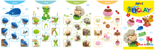 ערכת יצירה ופיסול עם חימר קל I-CLAY - חיות ים
