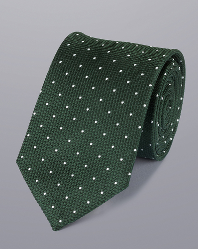 עניבה עמידה בפני כתמים- Dark green and silver grey spot