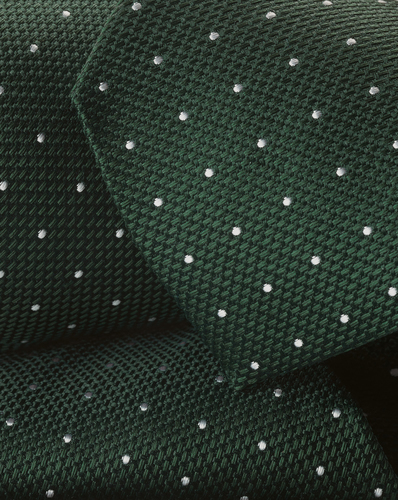 עניבה עמידה בפני כתמים- Dark green and silver grey spot