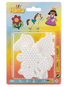 מארז שלושה לוחות חרוזי גיהוץ קטנים - נסיכה, סוס, פרח