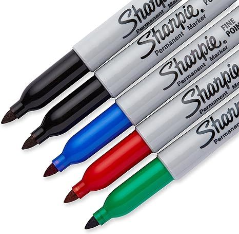 5 טושים צבעוניים SHARPIE PERMANENT , עובי FINE