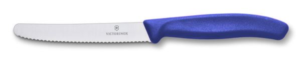 סכין ירקות משוננת 10 ס"מ כחול VICTORINOX דגם 6.7832