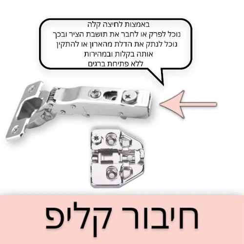 חיבור קליפ בציר פנימי מסגרת מלאה שתילה אקספנדו תואם BLUM מרחק חורים 45 מ