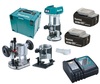 סט טרימר משולב עם 3 בסיסים כולל 2 סוללות 5AH מבית Makita