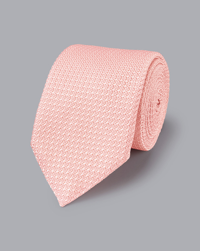 עניבה שחורה איטלקית - Light pink Grenadine Italian tie
