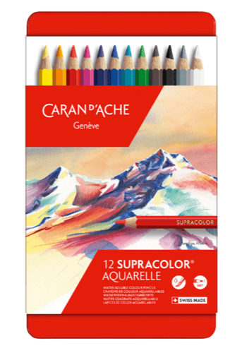 סט 12 עפרונות אקוורל CARAND'ACHE SUPRACOLOR AQUARELLE