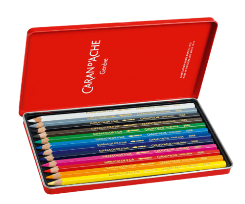 סט 12 עפרונות אקוורל CARAND'ACHE SUPRACOLOR AQUARELLE