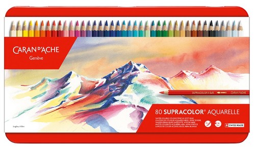 סט 80 עפרונות אקוורל CARAND'ACHE SUPRACOLOR AQUARELLE