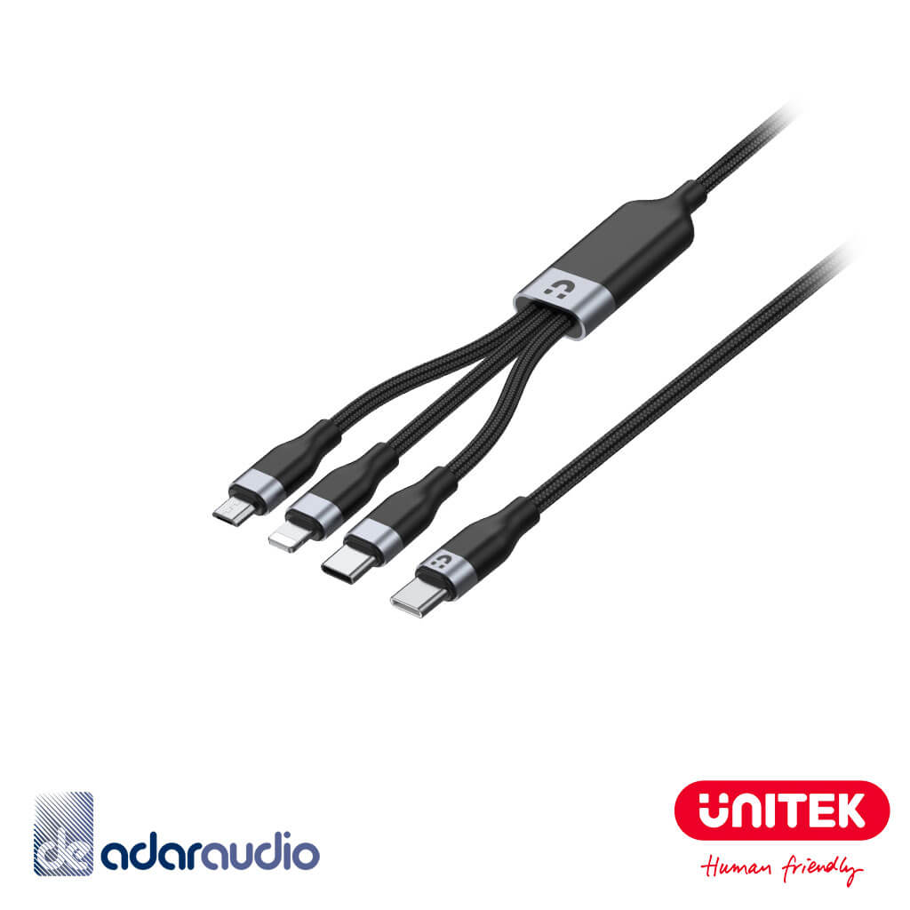 כבל מולטי לטעינה מהירה 1 ב-3 UNITEK C14101BK-1.5M