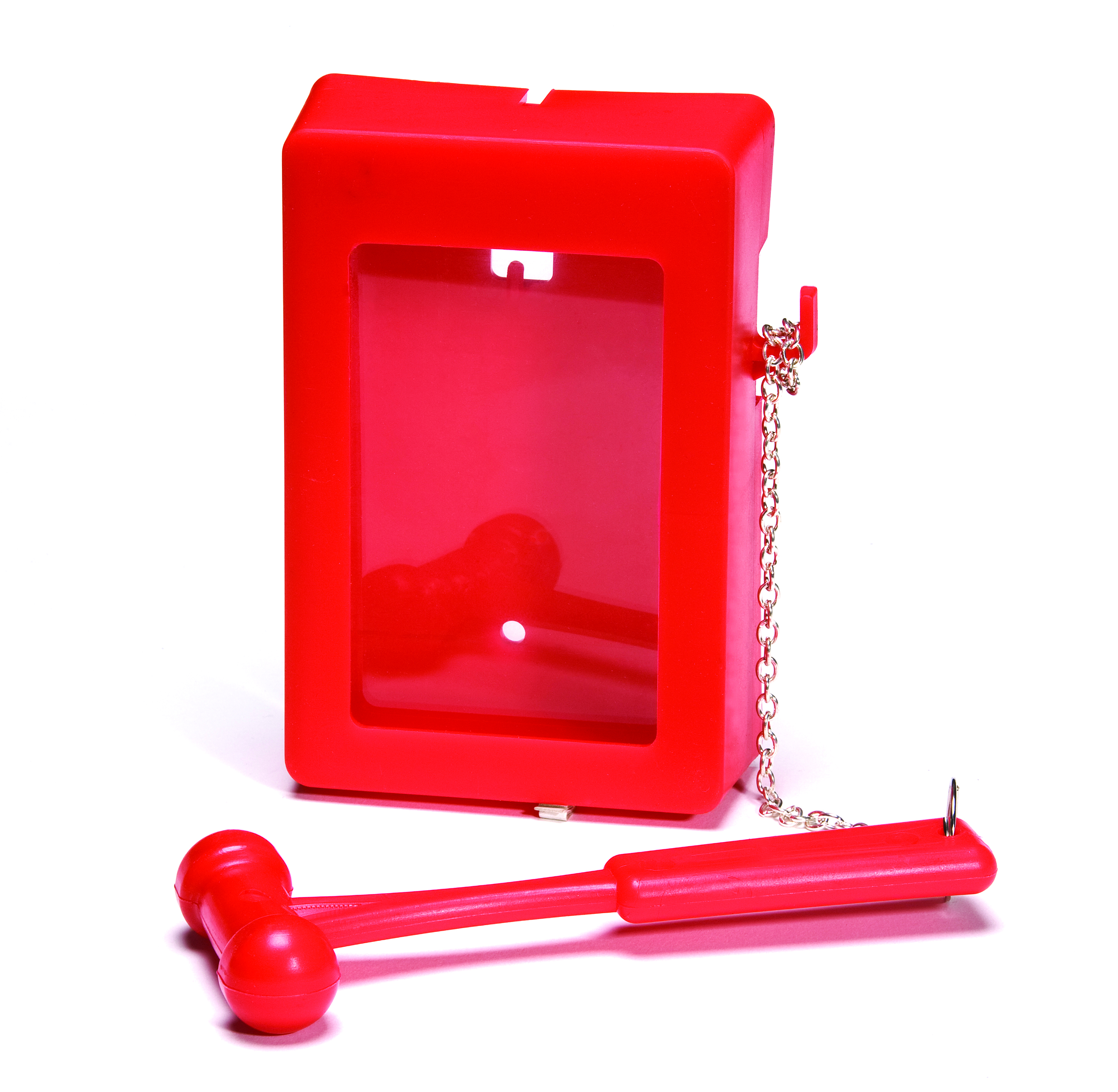 קופסת ניפוץ פלסטיק +פטיש