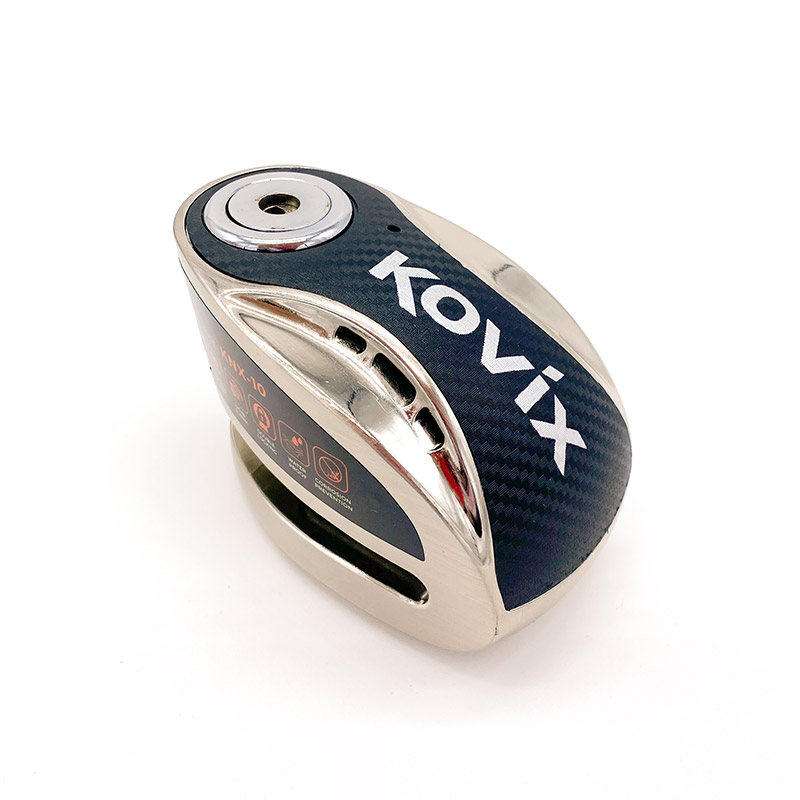 מנעול דיסק עם אזעקה 10 מ"מ קוביקס כסוף - KOVIX KNX10 DISC LOCK