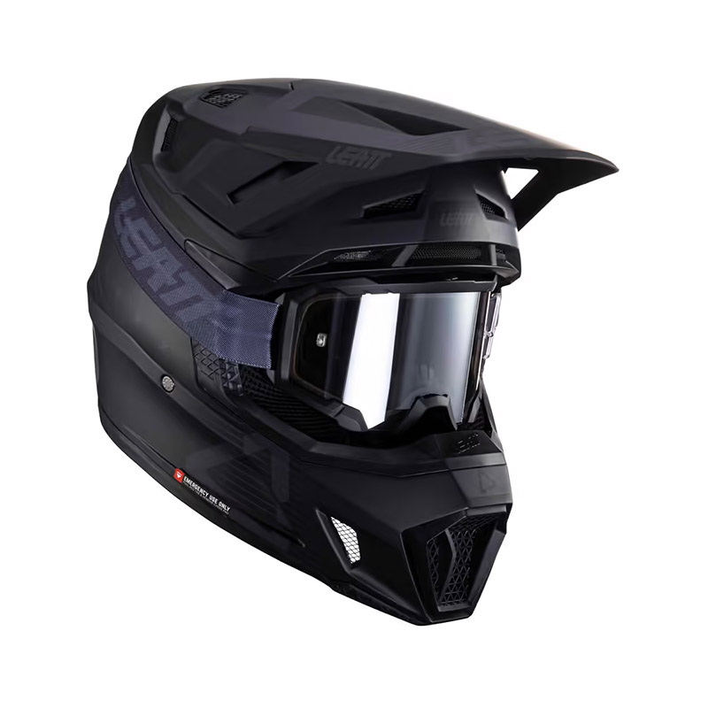 קסדת ליט 7.5 שחור כולל משקפי אבק - LEATT MOTO 7.5 HELMET STEALTH V24