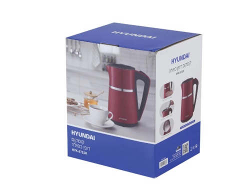קומקום חשמלי Hyundai HYK8715 1.7 ליטר יונדאי בצבע אדום