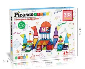 מגנטים - סט משולב אריחים ולבנים 333 חלקים - Picasso
