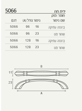 ידית למטבח עם עיטור בצדדים
