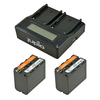 סט 2 סוללות NP-F970 6000mah ומטען כפול Jupio