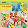 ערכת יצירה 'הדבק ושחק' ליצירת 8 חיות תלת מימד ומעל 200 מדבקות רב פעמיות - חיות ספארי