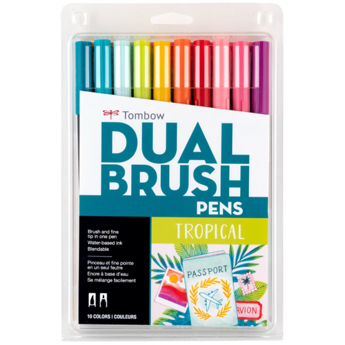 סט 10 טושי מכחול DUAL BRUSH PENS ( tropical)