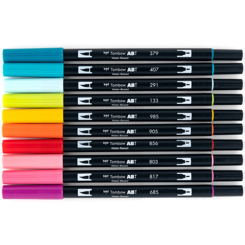 סט 10 טושי מכחול DUAL BRUSH PENS ( tropical)