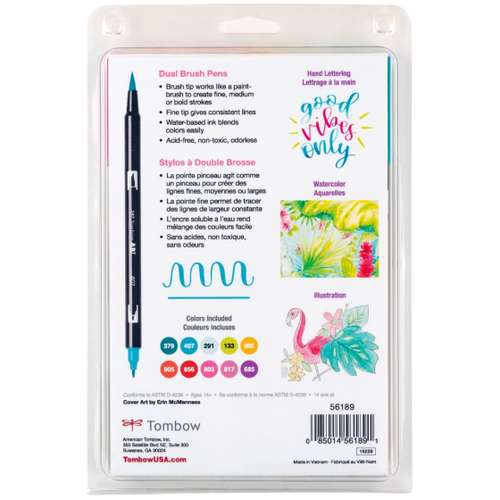 סט 10 טושי מכחול DUAL BRUSH PENS ( tropical)