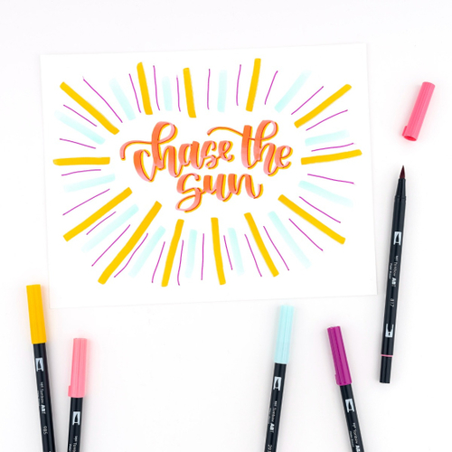 סט 10 טושי מכחול DUAL BRUSH PENS ( tropical)