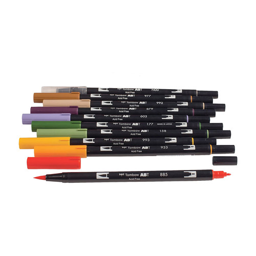 סט 10 טושי מכחול DUAL BRUSH PENS ( secondary palette)